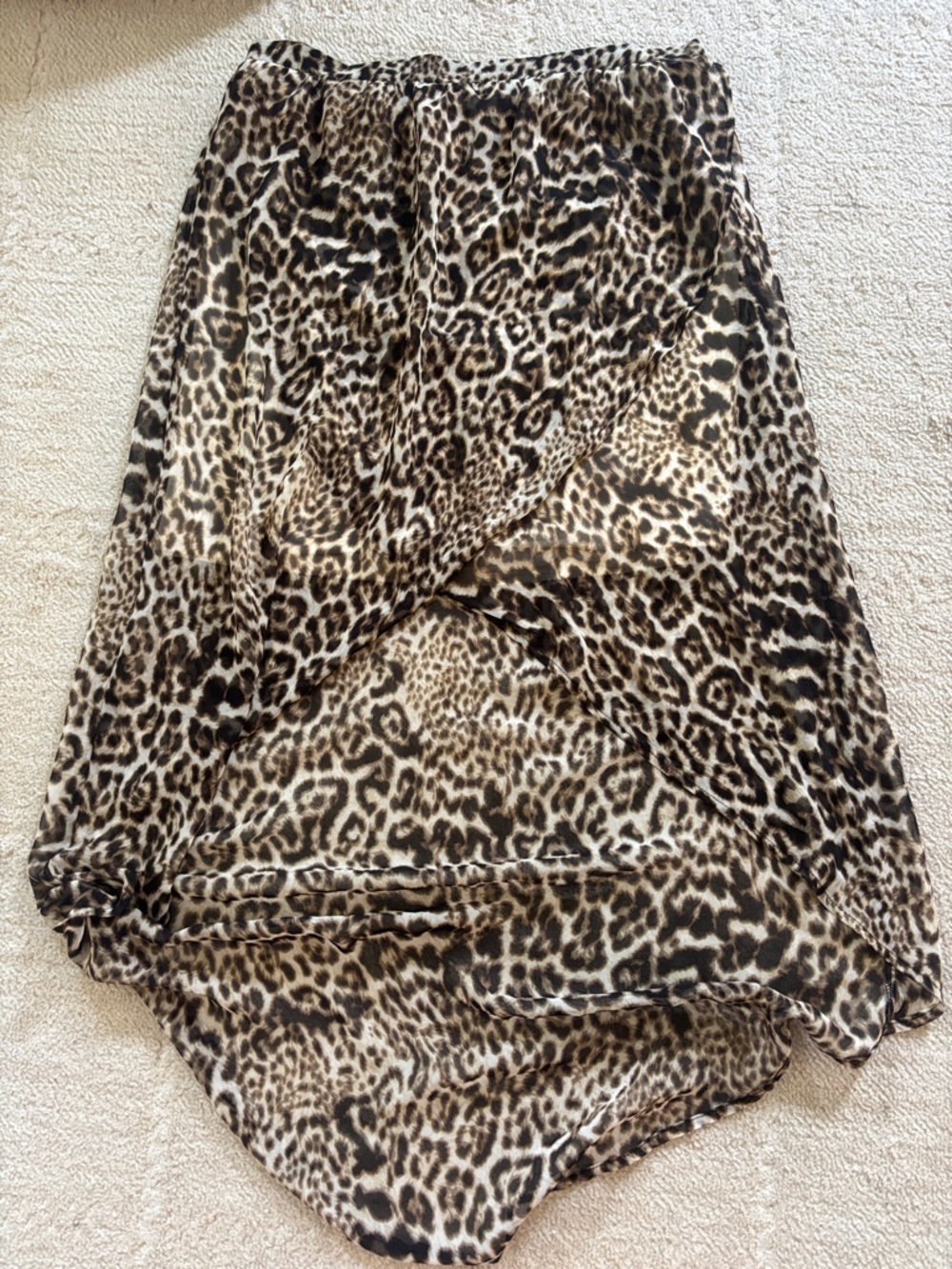 High-low animal print skirt